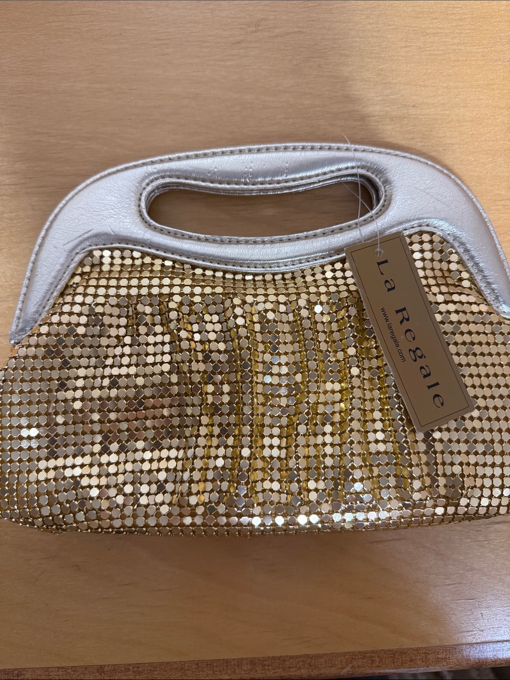 La Regale Gold Sequin Wristlet